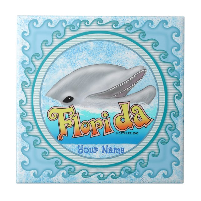 En Floridodelfin Kakelplatta (Framsidan)