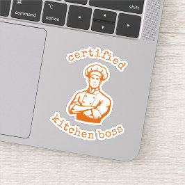 En flott brännande orange färg serietecknad kockst klistermärken