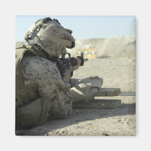 En flotta avfyrar ett tjänste- gevär M16A2 Magnet