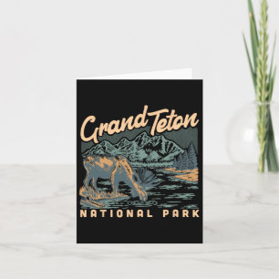 En fluga i Grand Teton National Park Vintage Hikin Kort