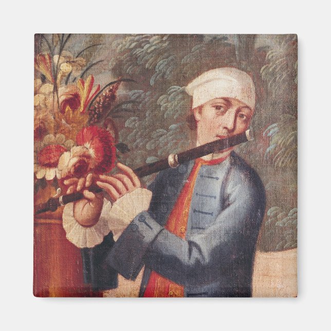 En flutist, detaljer från skärm magnet (Framsidan)
