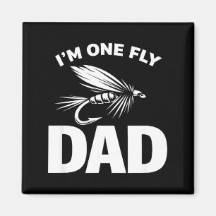 En flygande pappa rolig fiske minimalistisk fars d magnet
