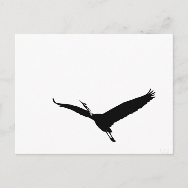 En flygande Underbar Heron Vykort (Framsida)