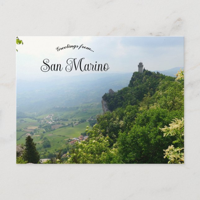 En flygbild av San Marino Vykort (Framsida)