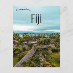 En flygvy över Fiji Vykort