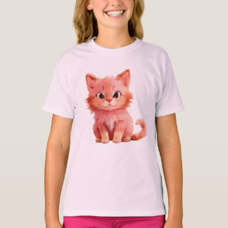 En flytande rosa Kitten T Shirt