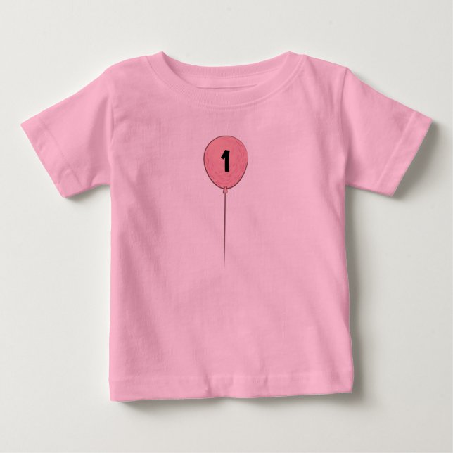 En födelsedag 1:a födelsedag med Rosa Blegon T-shirt (Framsida)