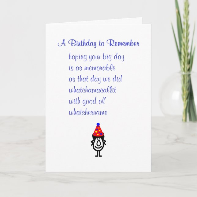 En födelsedag att komma ihåg, Lilla Grattis på föd Kort (Framsida)