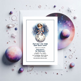 En Födelsedagsfest av en gåsgåva, lilla astronaut Inbjudningar