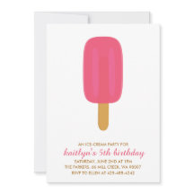 En födelsedagsfest inbjudan för glasspartybarn