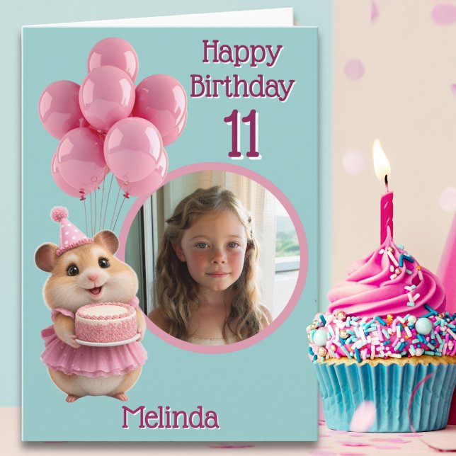 En födelsedagsgratulationskort för 11-åring med en kort (Skapare uppladdad)