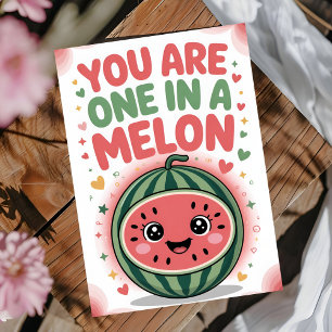 En födelsedagskort med vattenmelon kort