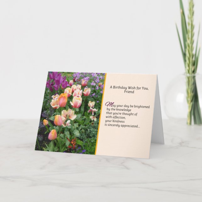 En födelsedagsönskan för dig, vän kort (Framsida)