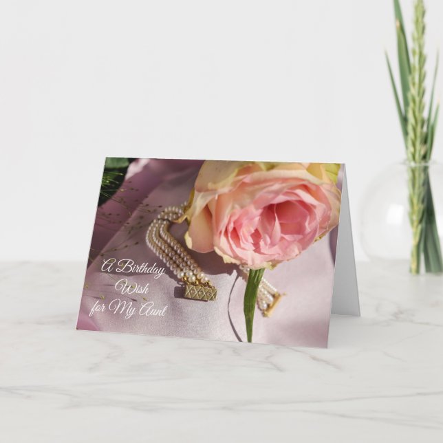 En födelsedagsönskan för min Moster Kort (Framsida)