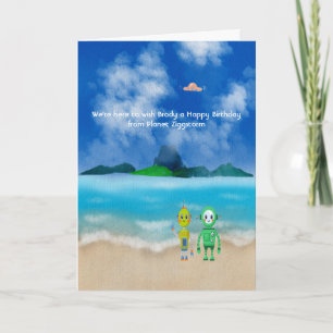 En födelsedagsönskan från Robots Kids Card Kort