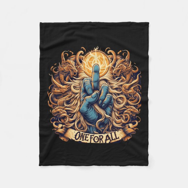 En för alla ett samhetstecken fleecefilt (Framsidan)