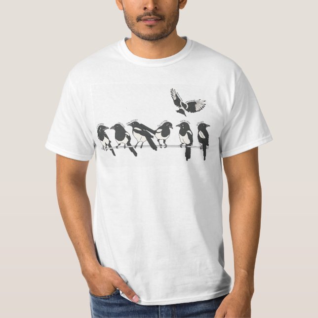 En för sorg, två för glädje tee shirt (Framsida)