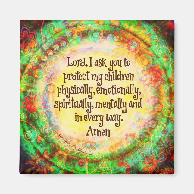 En förälder Prayer illustrerad Magnet (Framsidan)