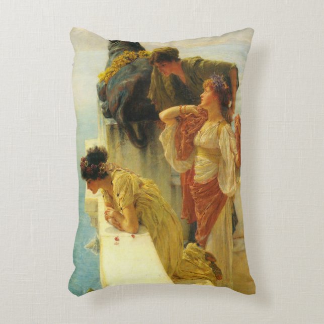 En fördelaktig plats av Sir Lawrence Alma-Tadema Prydnadskudde (Framsidan(Vertikal))