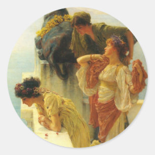 En fördelaktig utsikt av Sir Lawrence Alma-Tadema Runt Klistermärke