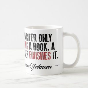 En författare börjar endast en bok. En avläsare Kaffemugg