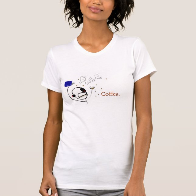 En författare utan kaffe tee shirt (Framsida)