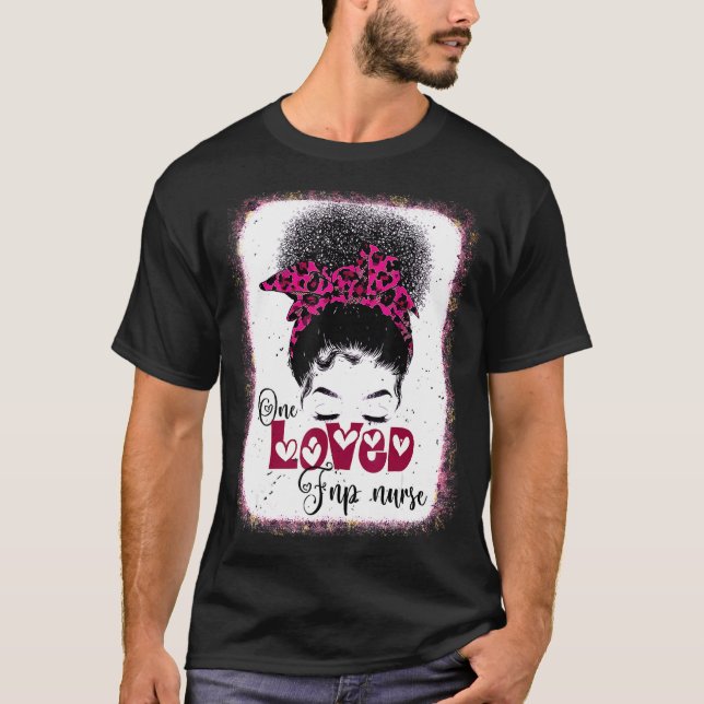 En förlorad Fnp Nurse Messy Bun Leopard Kärlek Mam T Shirt (Framsida)