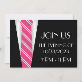 En formell inbjudan med rosa slips