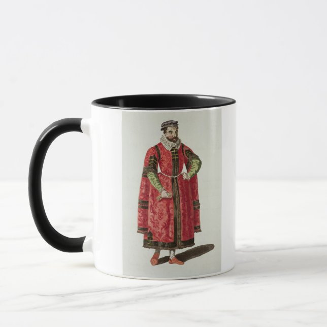 En förmögen köpman av London i 1588 (gravyr) Mugg (Vänster)
