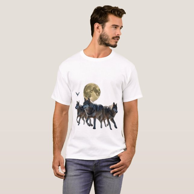 En förpackning med varger med vingar och glödande  t shirt (Hel framsida)