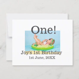 En första födelsedagsfoto modernt lägg till namn d vykort