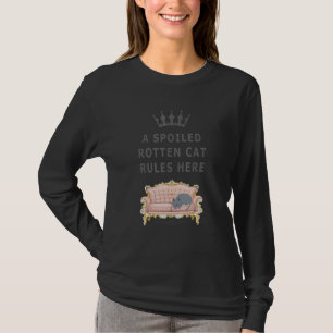 En förstörd, rotten Cat Regler här Spipande Grått T Shirt