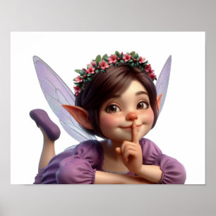 En förtrollad magisk liten tecknad saga Älva Poster