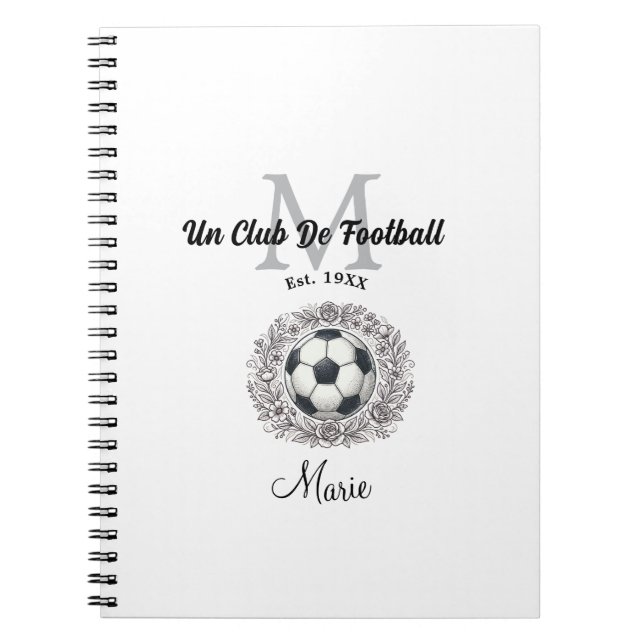 en fotbollsklubbsmonogram är, år fifa värld  anteckningsbok (Framsidan)