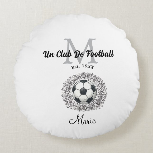 en fotbollsklubbsmonogram är, år fifa värld  rund kudde (Framsidan)