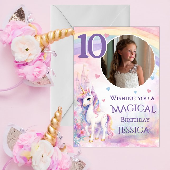 En Foto Enhörning 10-års Födelsedags Kort (Skapare uppladdad)