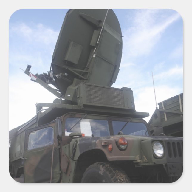 En fotoenix taktisk satellitterminal fyrkantigt klistermärke (Framsida)