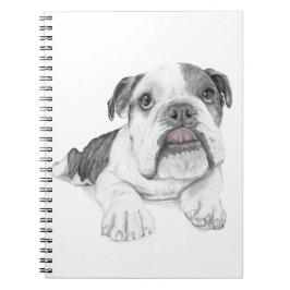 En fräck Bulldog Puppy Anteckningsbok