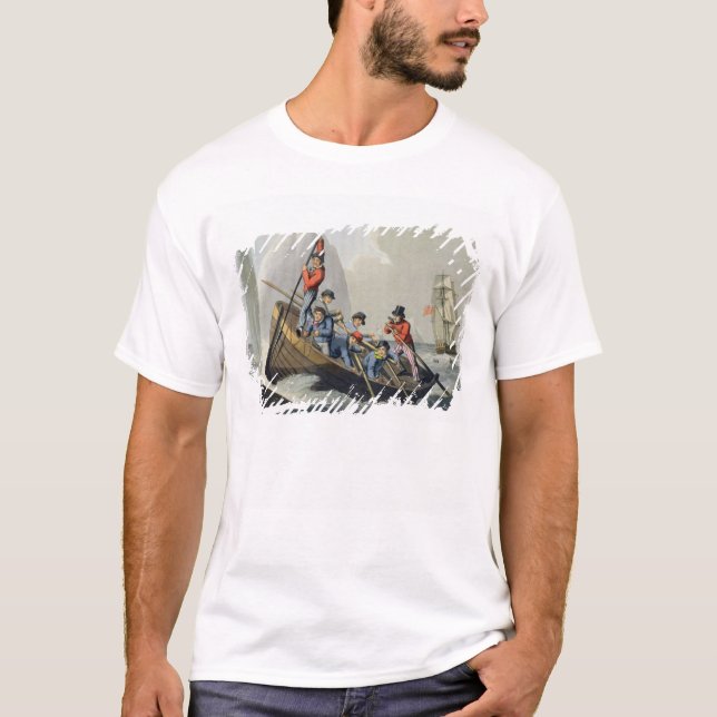 En frakt fartyg som anfaller ett val som inristas tee shirt (Framsida)