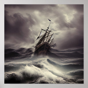 En frakt i en storm vid Vilden Poster