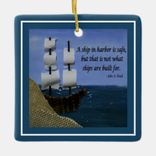 En Frakt i Harbour är en Säker inspirationsoffer Julgransprydnad Keramik