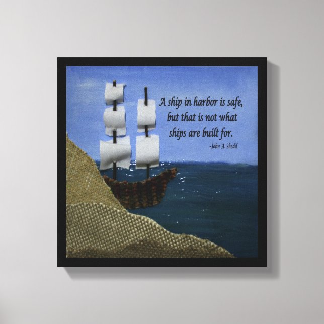 En Frakt i Harbour är en Säker inspirationsoffert Canvastryck (Framsida)