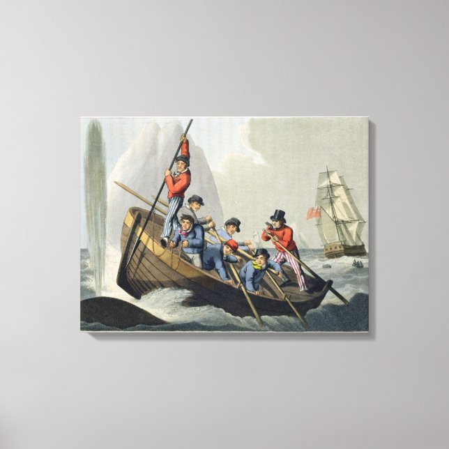 En Frakts båtattack mot en val, graverad av Matth Canvastryck (Framsida)