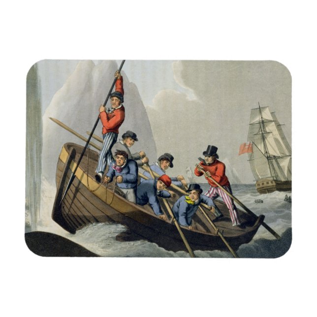 En Frakts båtattack mot en val, graverad av Matth Magnet (Horisontell)