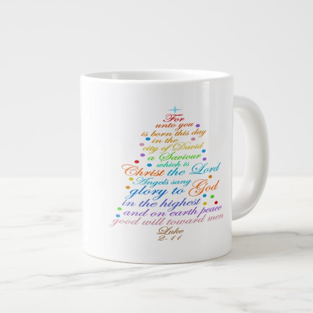 En Frälsare är född Lukas 2-11 julgrans muggar Jumbo Mugg (Framsida höger)