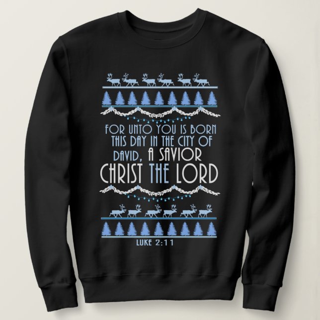 En frälsare Herren jul Tröja (Design framsida)