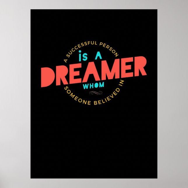 En framgångsrik person är en drömmare poster (Framsidan)