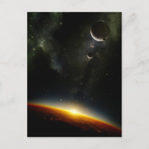 En främmande planets omgivning vykort