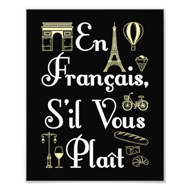 En Francais S il Vous Plait Fransk Lacher Fototryck (Framsidan)
