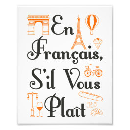 En Francais S il Vous Plait Fransk Lacher Student Fototryck